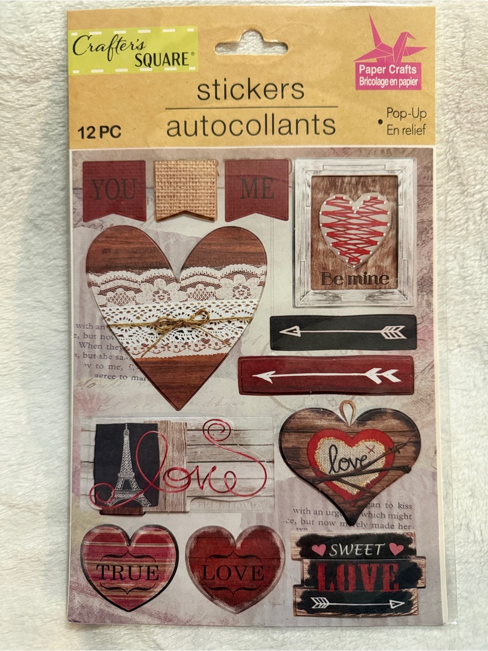 Crafter's Square 12-Piece Hearts Pop-Up Pack